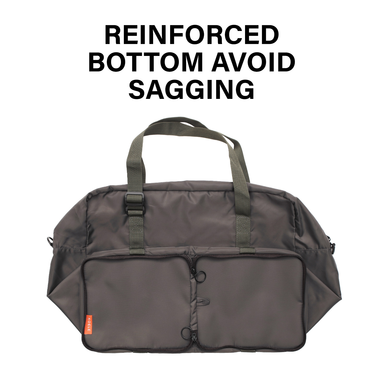 V274-GM-KOEBAG-BOS-KAK-GM-KOEBAG-BOS-KAK-07 Shopper Bag Travel Duffle Bag Foldable Laptop Luggage Nylon KO-BOSTON KHAKI - Image 8