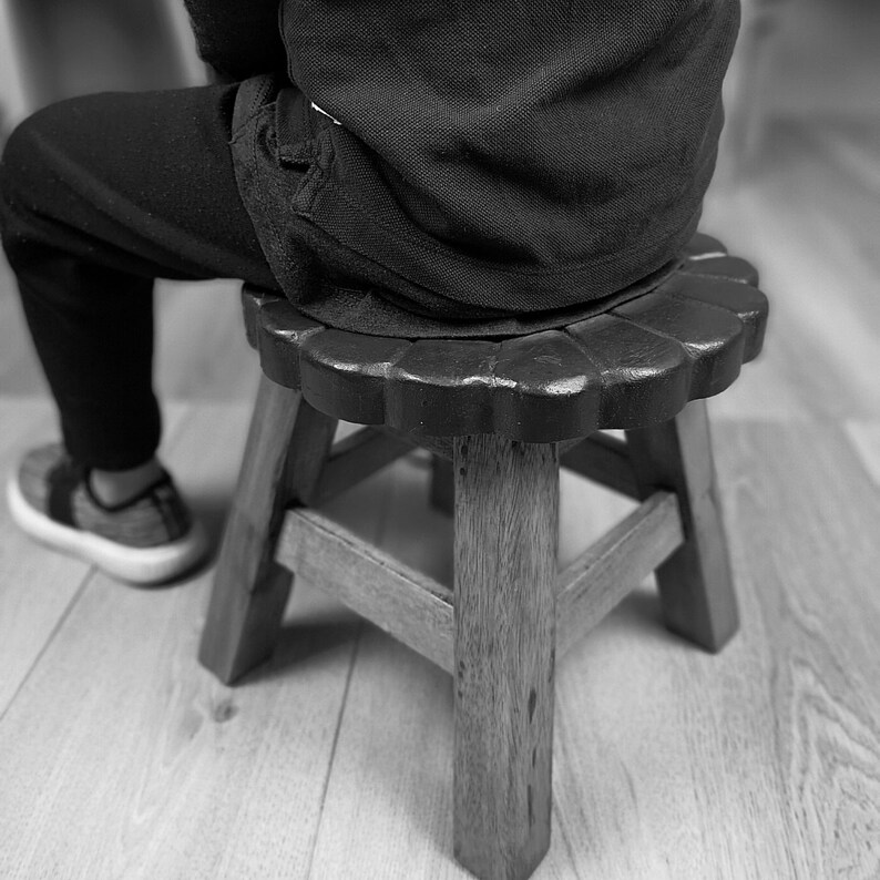 V277-HCCCSWTLT-190262-05 Hand Carved Children's Chair Stool Wooden Train Locomotive Theme - Image 6
