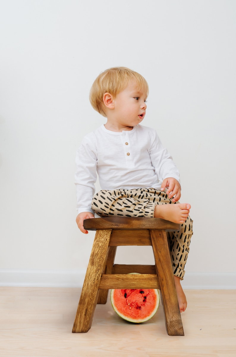 V277-TGBLUEBABYELEPHANTSTOOL-72109-04 Children's Wooden Stool Blue Baby ELEPHANT Themed Chair Toddlers Step sitting Stool - Image 5