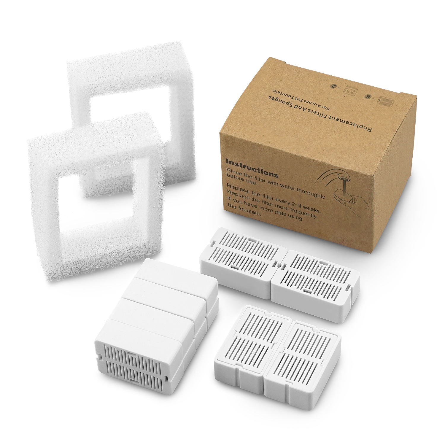 V278-2-X-PWC-101-FILTERS-66899-00 YES4PETS 16 x Pet Dog Cat Fountain Filter Replacement Activated Carbon Exchange Filtration System Automatic Water Dispenser Compatible - Image 1