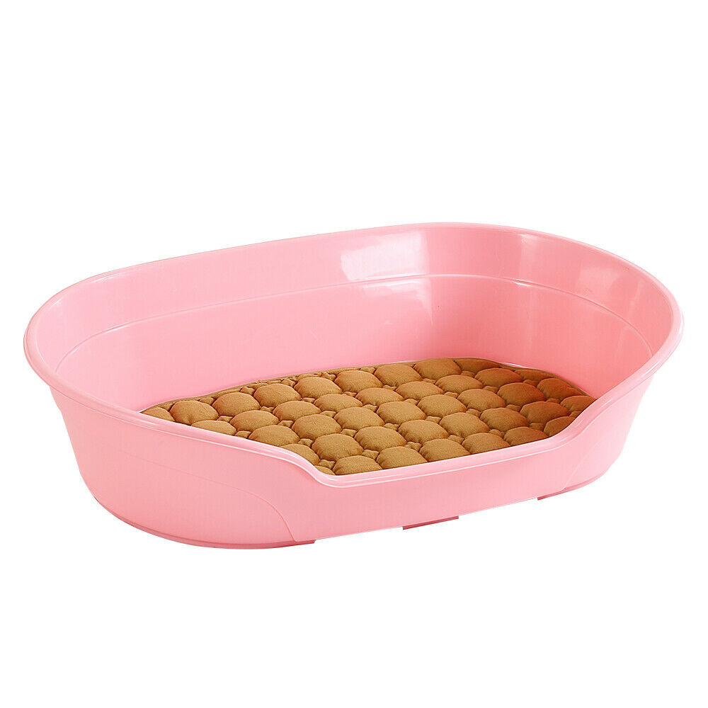V278-BP218-DOGBED-S-PINK-BP218-DOGBED-S-PINK-00 YES4PETS Pet Bed Small Plastic Dog Bedding Sleeping Resting Washable Basket Pink - Image 1