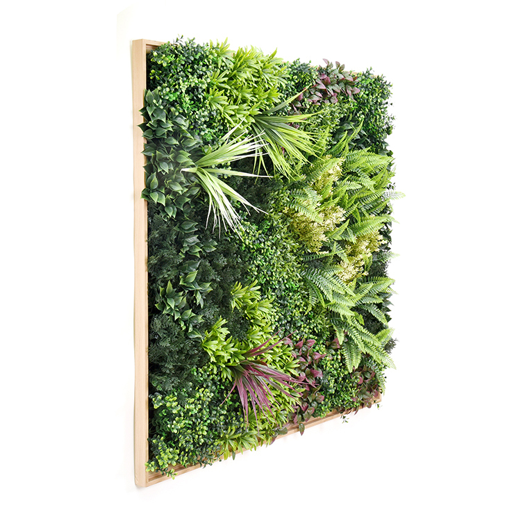 V278-CCGK001BV014-HERA-71269-01 YES4HOMES 3D 1Mx1M Green Artificial Plants Wall Panel Flower Wall With Frame Vertical Garden UV Resistant Frame - Image 2