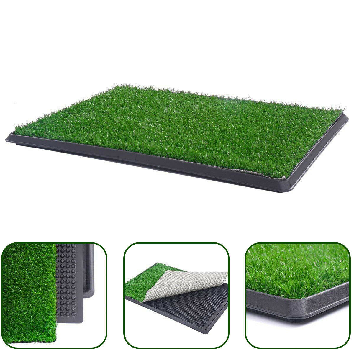 V278-PET-POTTY-HH196-W-3GRASS-66900-00 YES4PETS XL Indoor Dog Puppy Toilet Grass Training Mat Loo Pad Potty W 3 Grass - Image 1