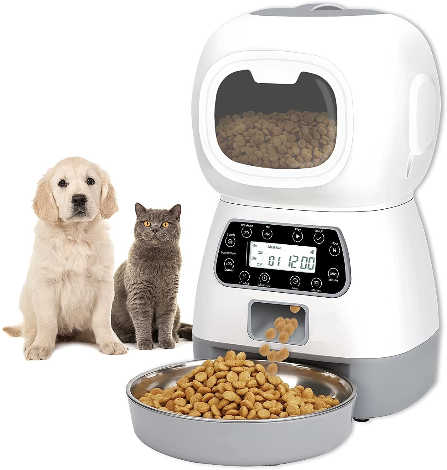V278-PF-125-FEEDER-6009-0573-88635-00 YES4PETS 3.5L Visible Automatic Digital Pet Dog Cat Feeder Food Bowl Dispenser - Image 1