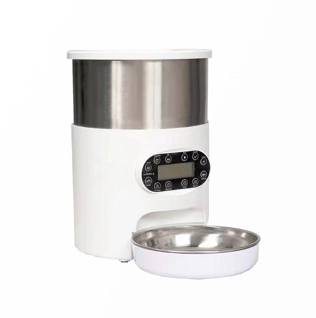 V278-PF123-4L5-SS-FOOD-FEEDER-66612-00 YES4PETS Electric Automatic Pet Dog Cat Rabbit Feeder Stainless Steel 4.5L Dispenser - Image 1