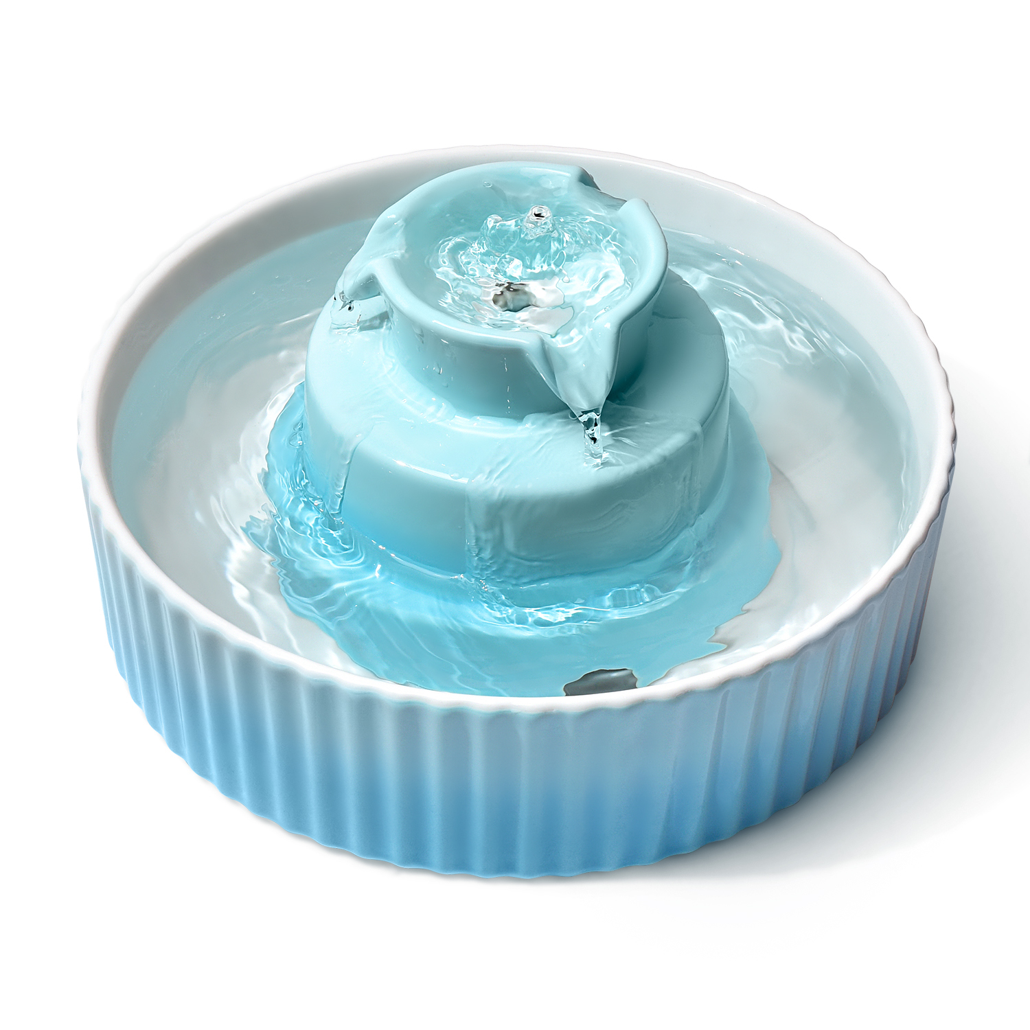 V278-PWC-101-BLUE-66896-00 YES4PETS Blue Ceramic Electric Pet Water Fountain Dog Cat Water Feeder Bowl Dispenser - Image 1