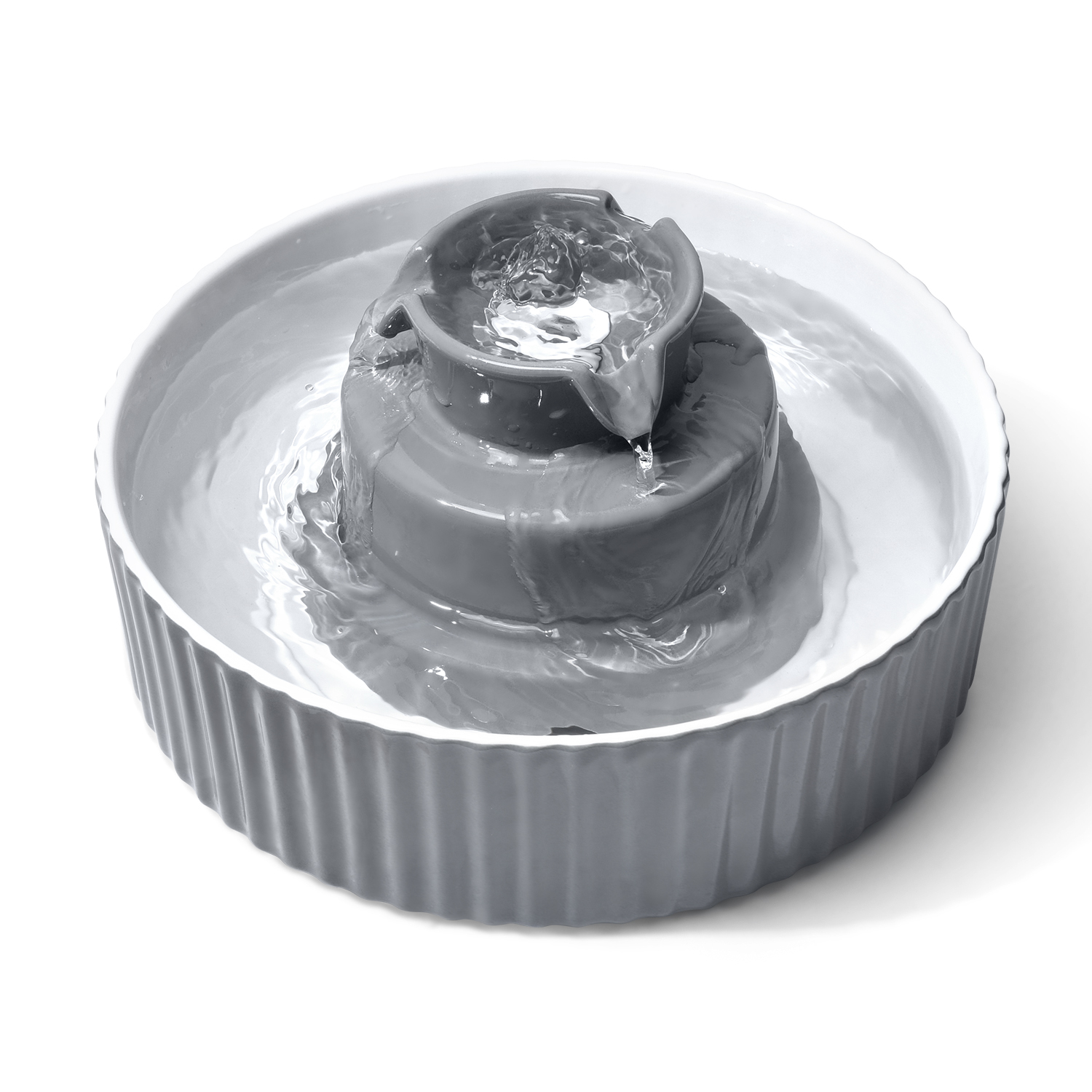 V278-PWC-101-GREY-66897-00 YES4PETS Grey Ceramic Electric Pet Water Fountain Dog Cat Water Feeder Bowl Dispenser - Image 1