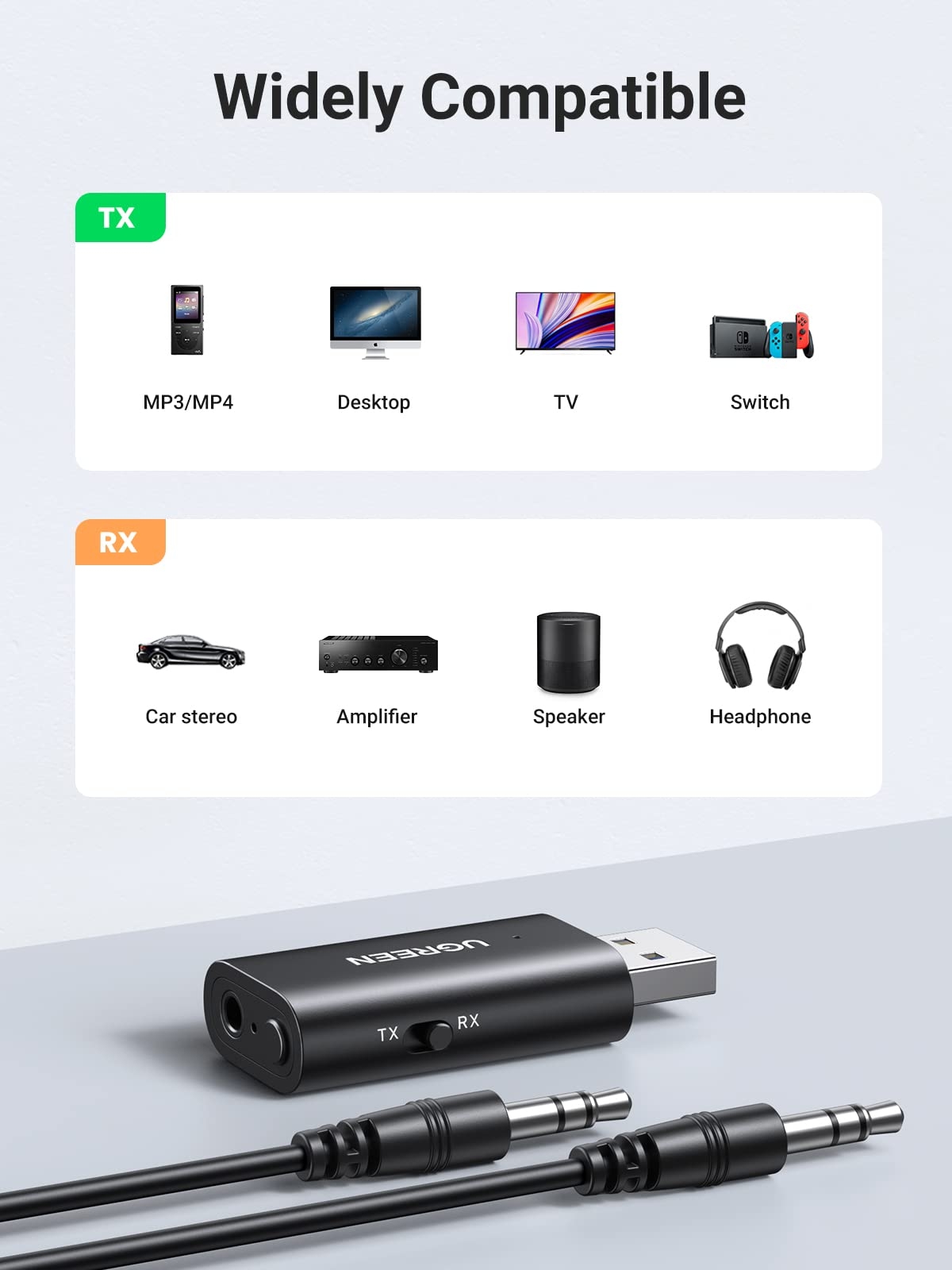 V28-ACBUGN60300-65246-06 UGREEN 60300 Bluetooth 5.1 Transmitter Receiver - Image 7
