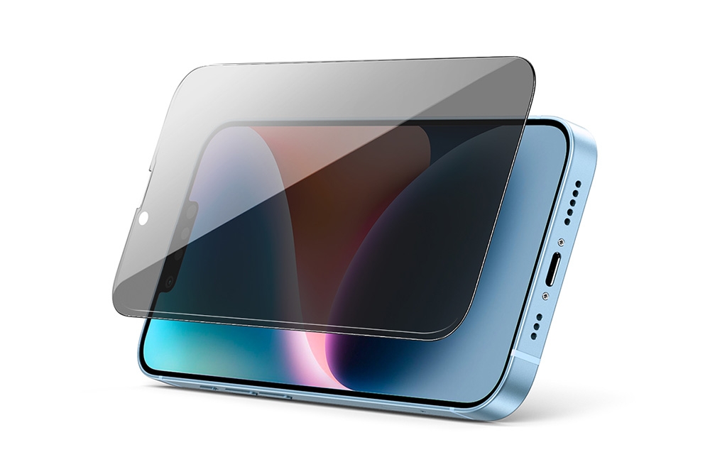 V28-ACBUGN80992-91022-00 UGREEN 80992 Full Coverage Privacy Tempered Glass Screen Protector with Precise-Align Applicator for iPhone 13 Pro Max / 14 Plus (1-Pack) - Image 1