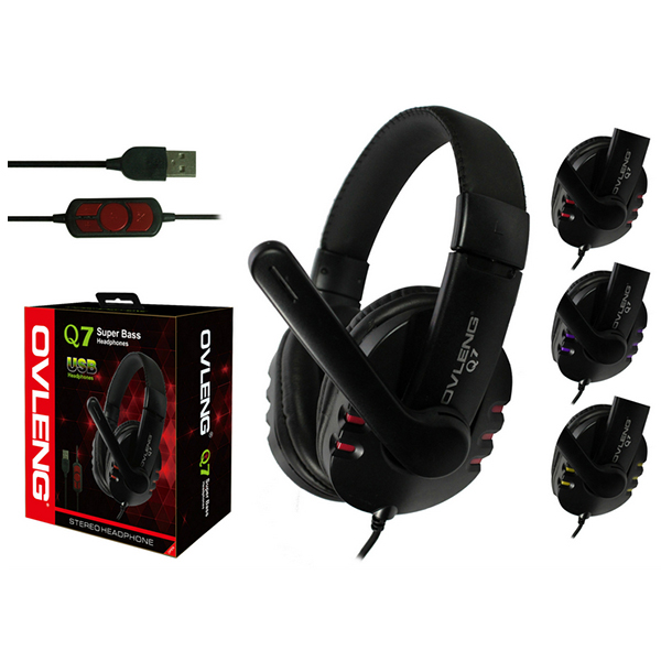 V28-AHSOVLQ7MVBLAK-03_12 OVLENG Q7 USB Computer Headphones with Mic and Volume Control - Image 3