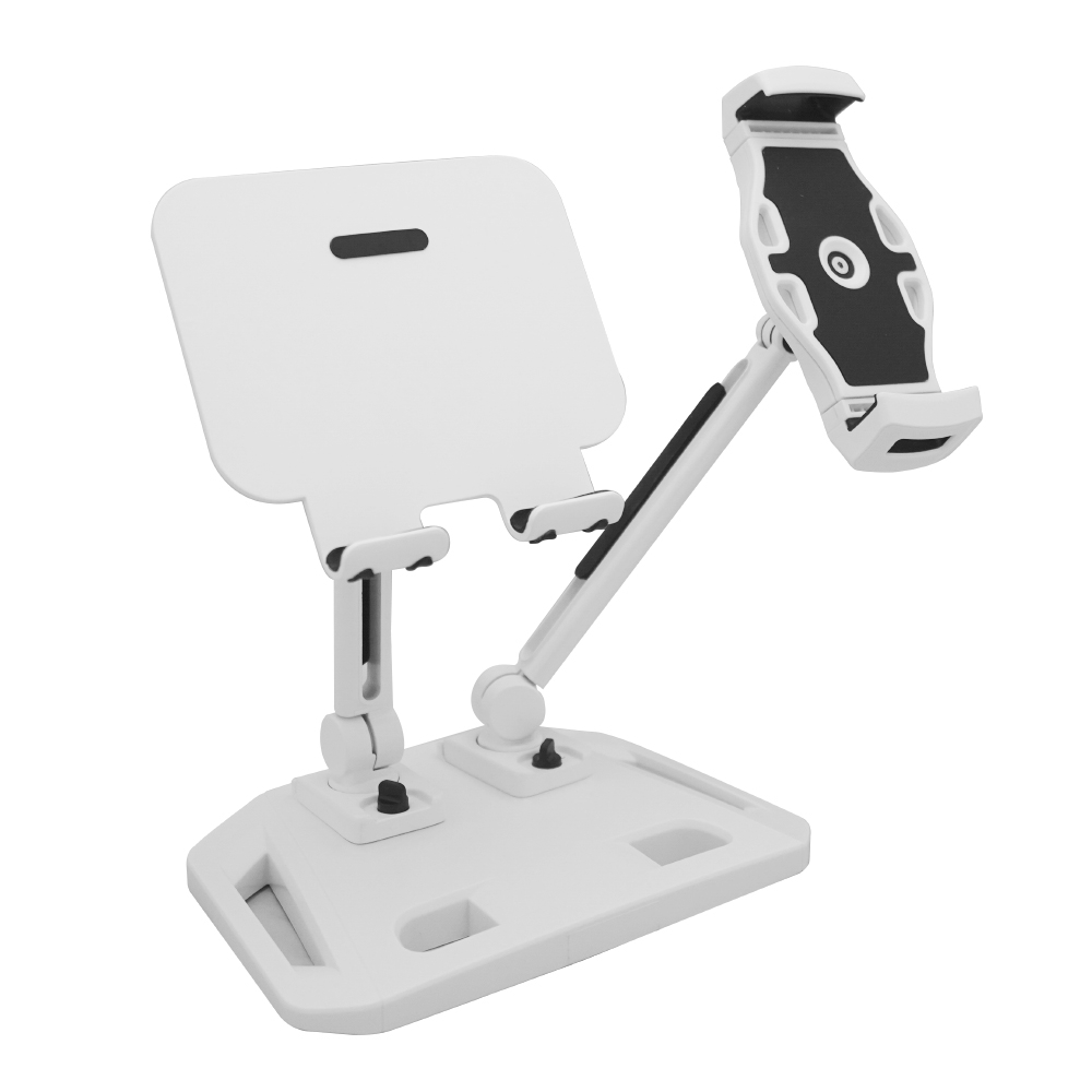 V28-MOBACCOTC3W-01_9 Universal and Adjustable Double Arm Stand Holder White - Image 1
