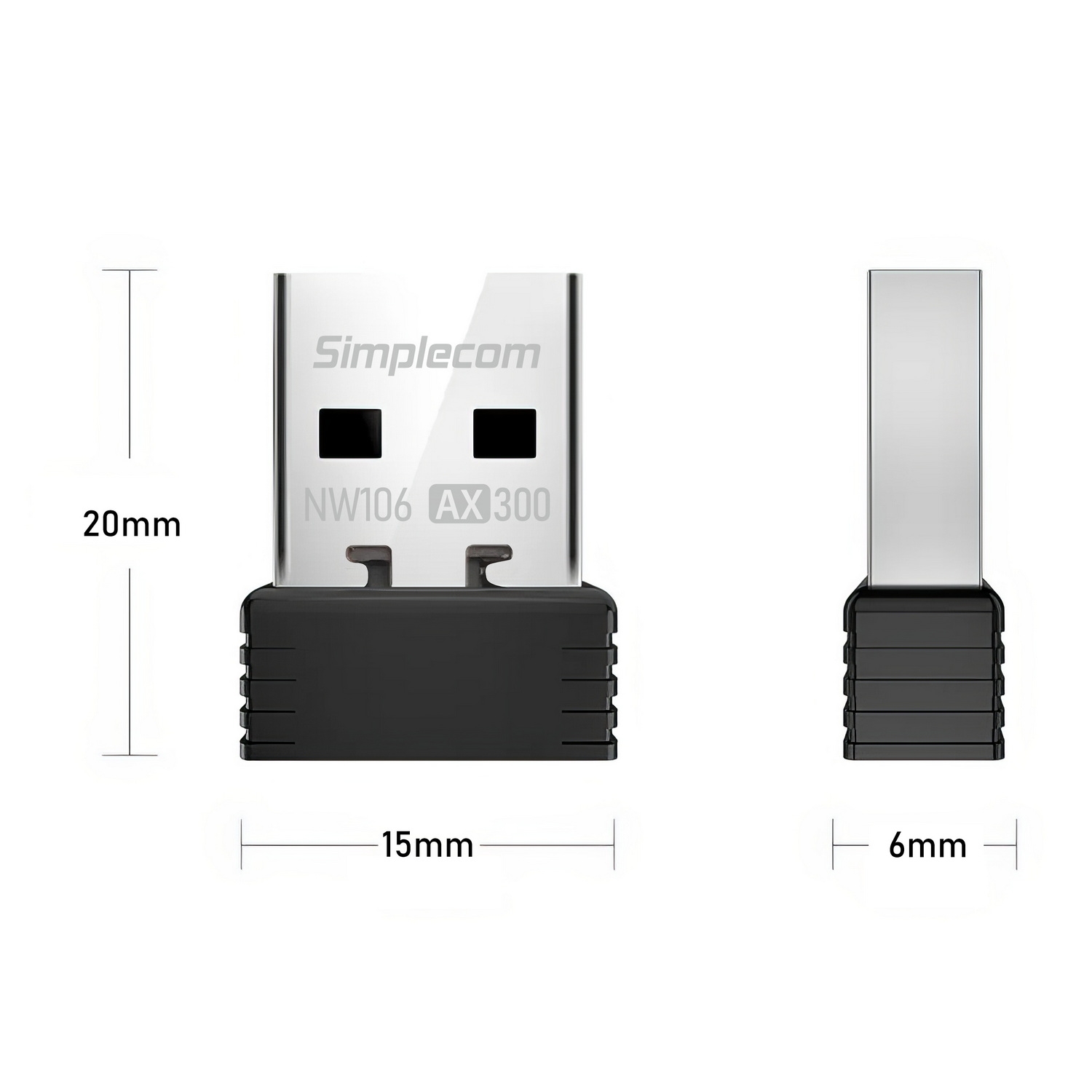 V28-NW106-142007-03 Simplecom NW106 AX300 2.4GHz Wi-Fi 6 USB Wireless Nano Adapter - Image 4