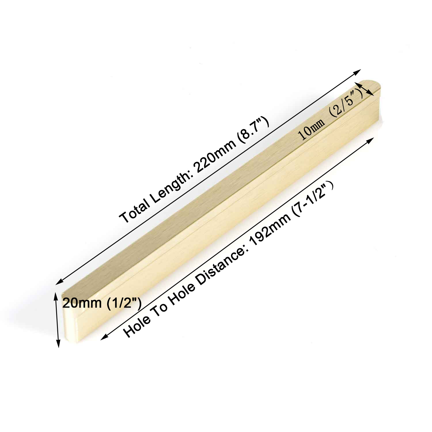 V324-6836GD-192-cabinet-handle-06-gold-192-5-04 Solid Zinc Furniture Kitchen Bathroom Cabinet Handles Drawer Bar Handle Pull Knob Gold 192mm - Image 5