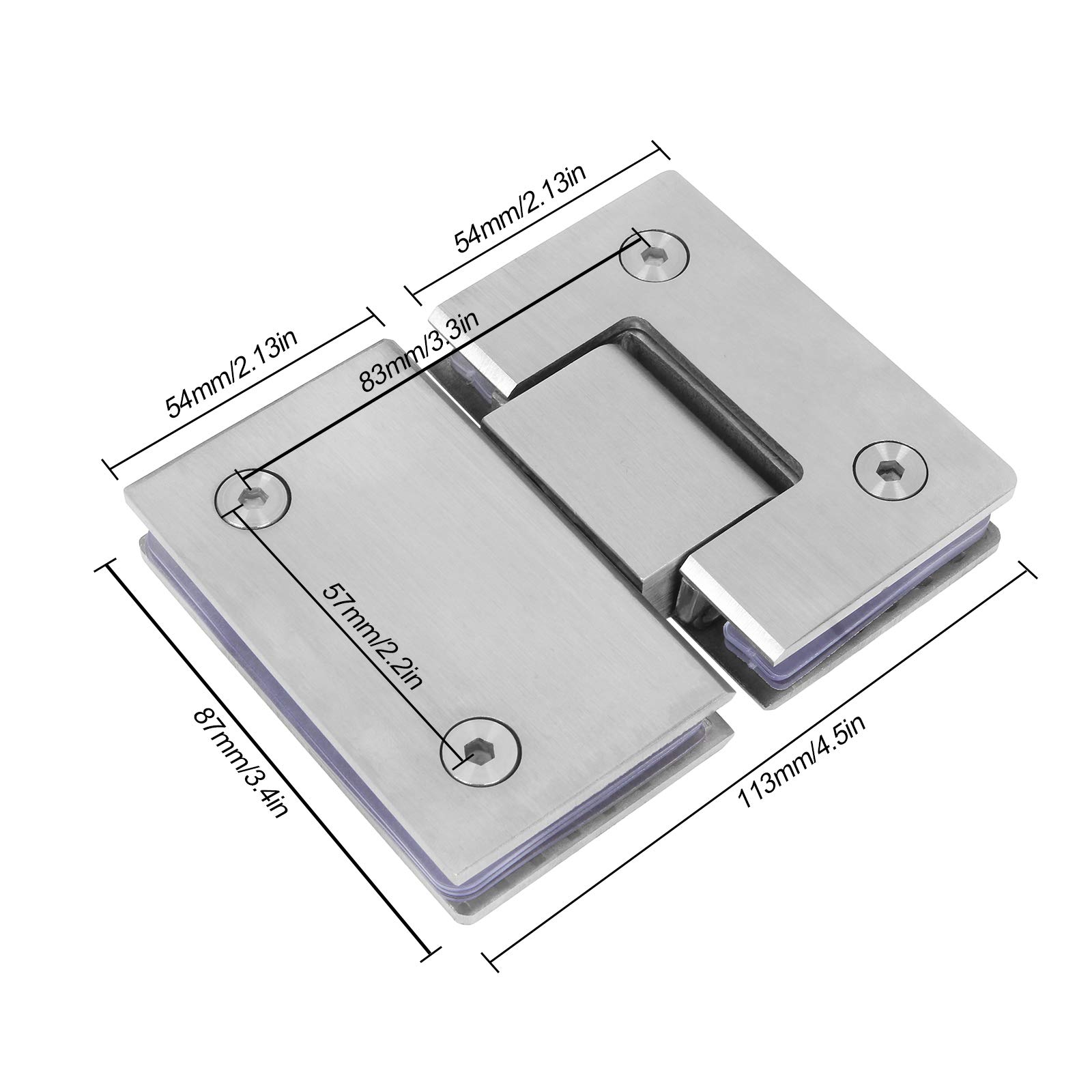 V324-SDHINGE-180-Shower-door-hinge-180-5-04 Shower Glass Door Gate Hinge 304 Stainless Steel 180 Degrees Polished Chrome Finish - Image 5