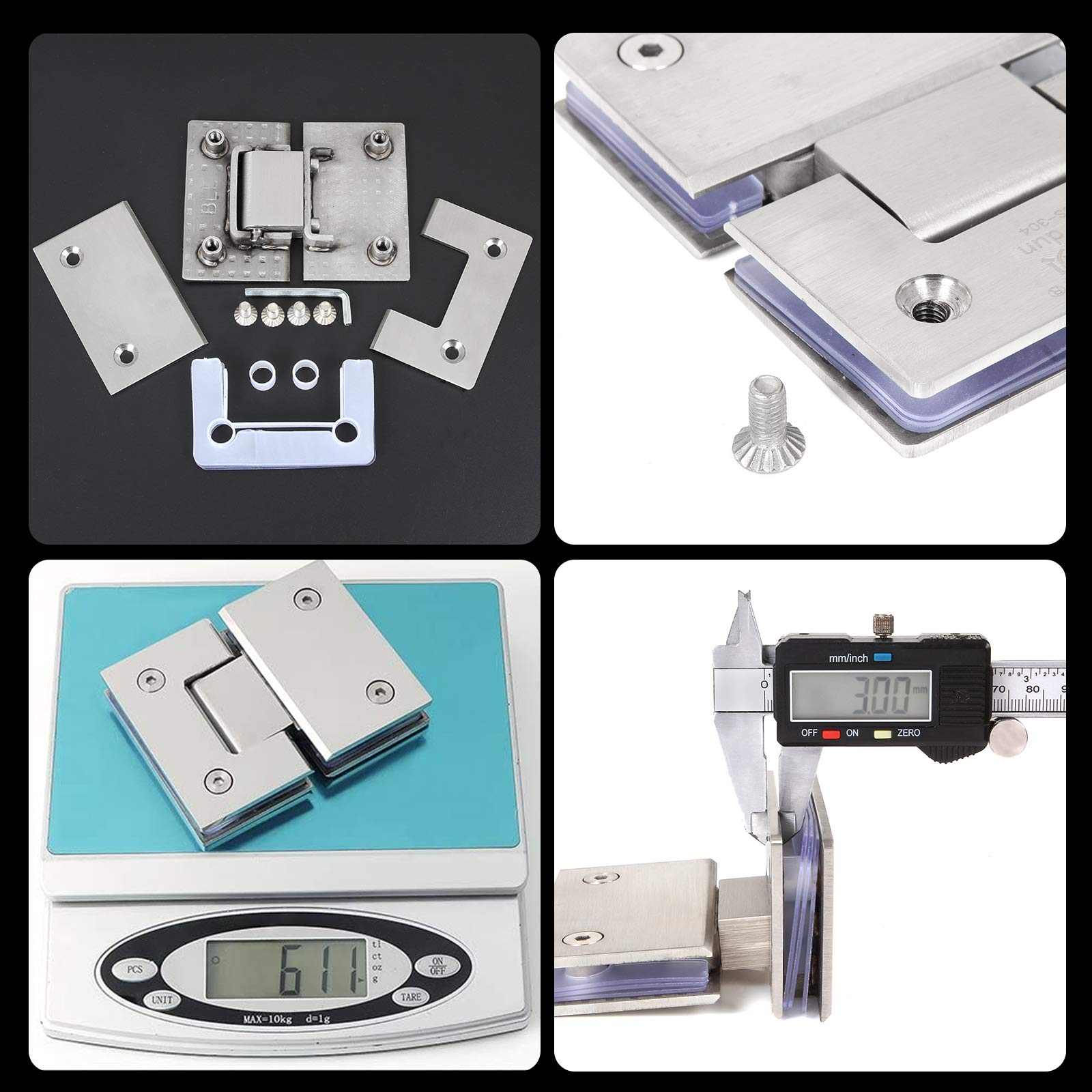 V324-SDHINGE-180-Shower-door-hinge-180-7-06 Shower Glass Door Gate Hinge 304 Stainless Steel 180 Degrees Polished Chrome Finish - Image 7