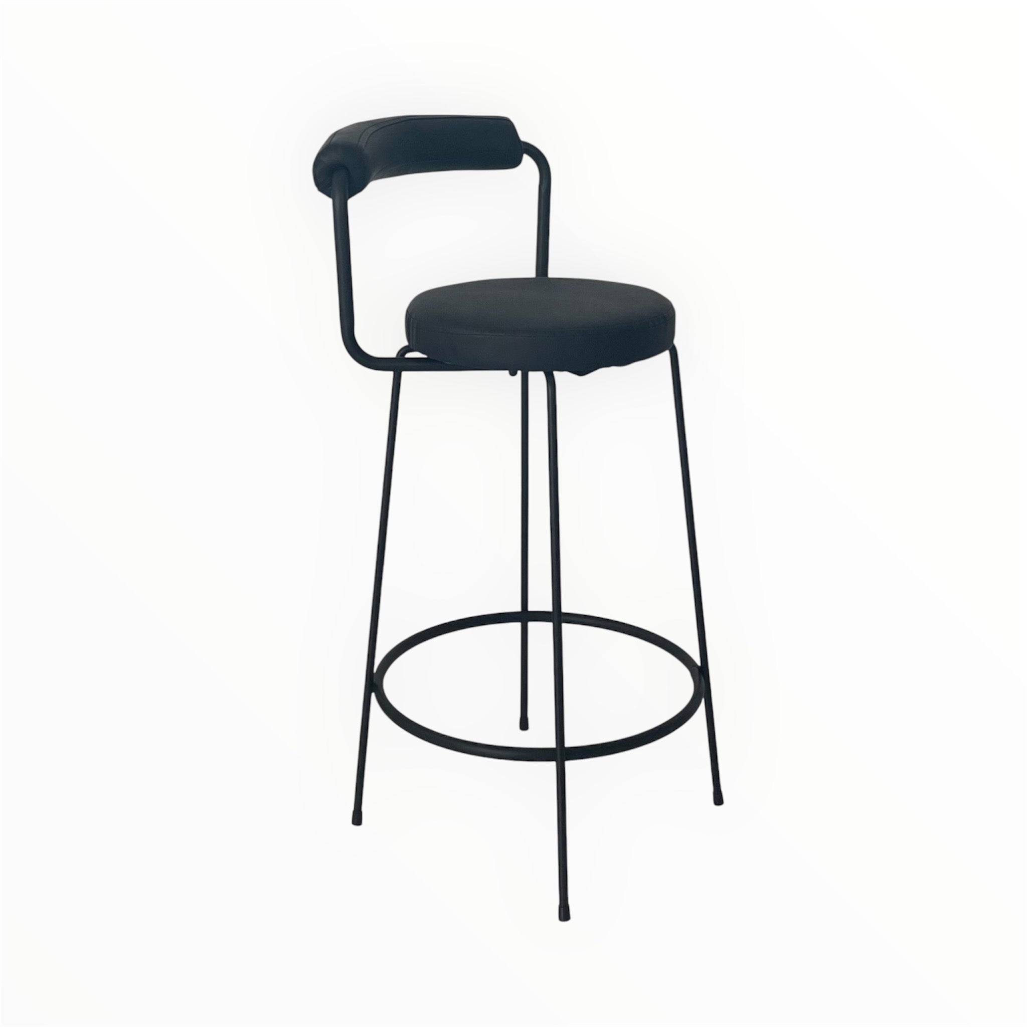 V355-IA-BS4-CB-202506251130-01 Interior Ave - Calipo Black Leather Kitchen Bar Stool - Set of 2 - Image 2