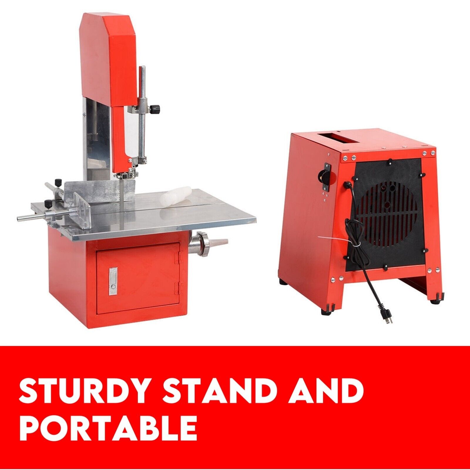 V379-MEATBSAW250005-66873-06 Meat Cutting Band Saw 10" meat mincer Bandsaw Sausage Filler Slicer Grinder - Image 7
