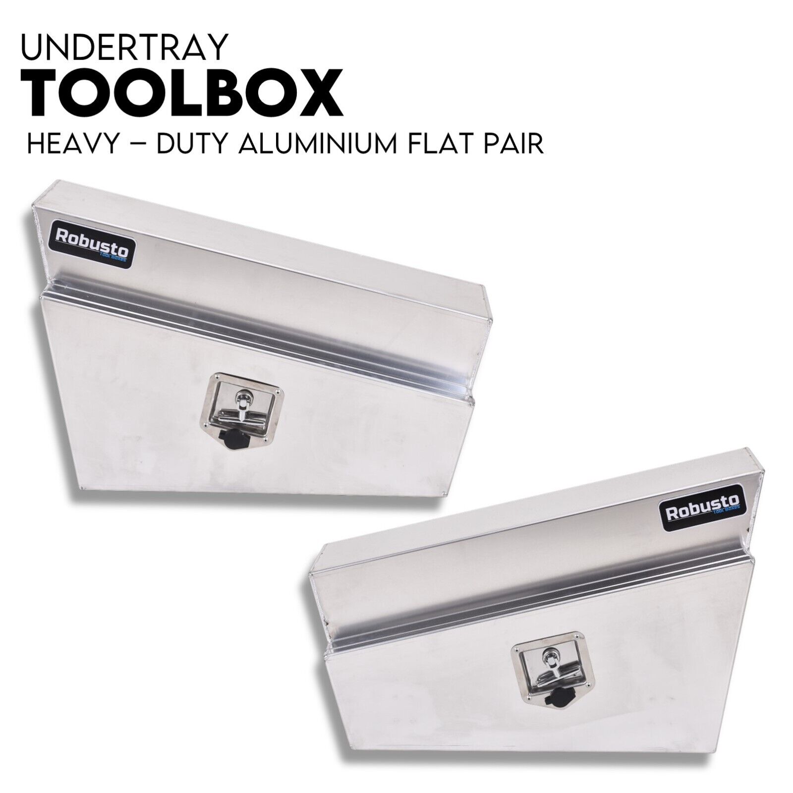 V379-UTRYFLTL7SET05-67211-00 Under Tray Tool Box Underbody Pair Set 750mm Aluminium - Image 1