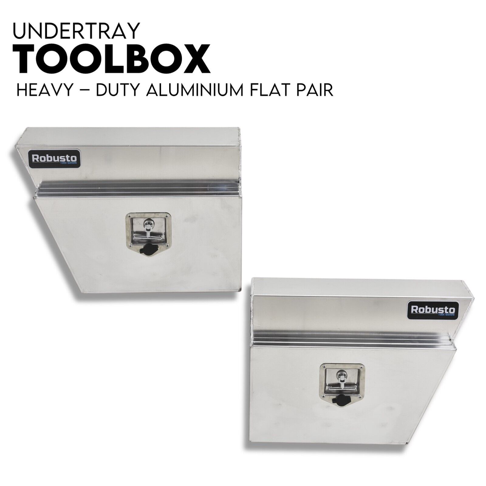 V379-UTRYFLTR6SET05-67212-00 Under Tray Tool Box Underbody Pair Set 600mm Aluminium - Image 1