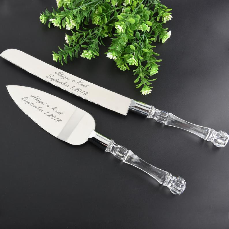 V382-CLRSERVERSET-71842-03 Cutting Cake Knife and Silver Blade Cake Server Set Wedding Anniversary Engagement Birthday Party Gift Boxed - Image 4