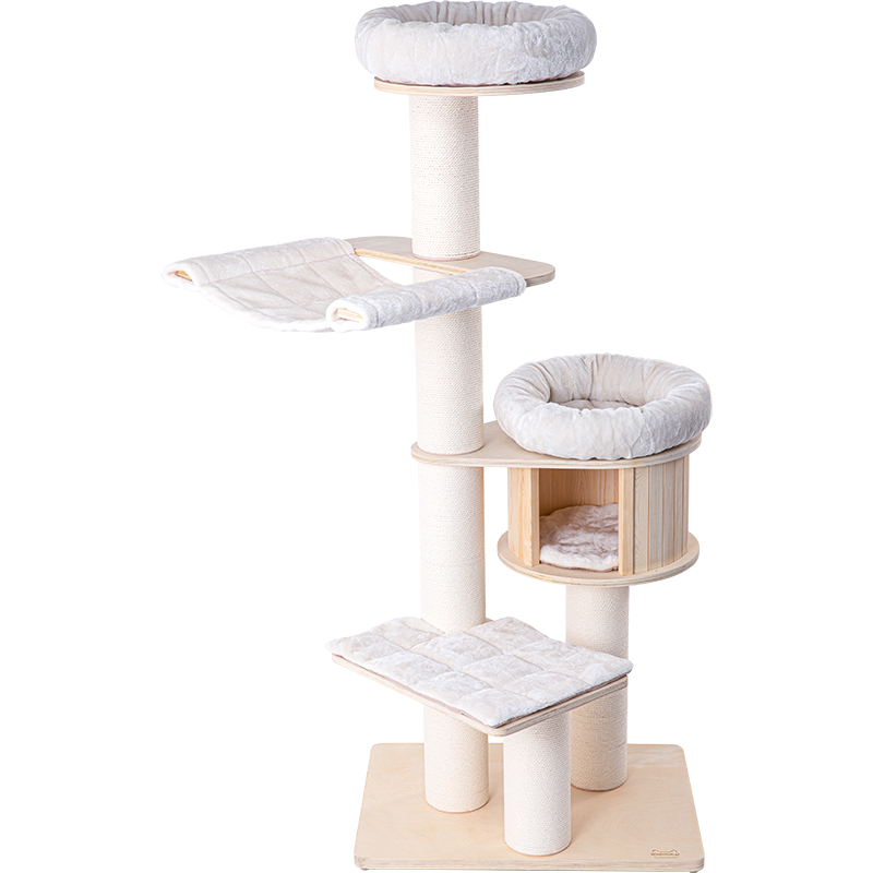 V390-DE2501-202502241205-00 HONEYPOTCAT Signature Solid Wood Cat Tower - 175.5cm - Image 1