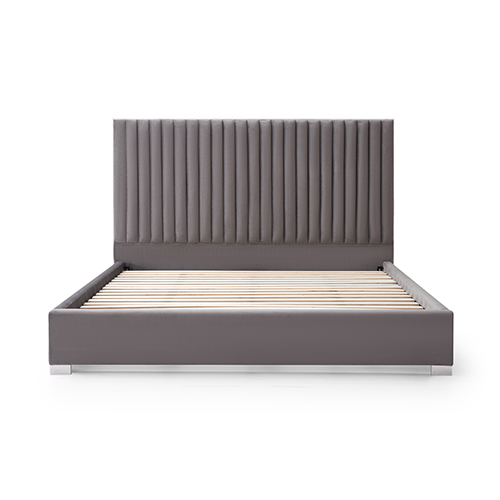 V43-BED-HILL-QGR-144748-02 Hillsdale Bed Frame Polyester Fabric Padded Upholstery High Quality Slats Polished Stainless Steel Feet - Image 3
