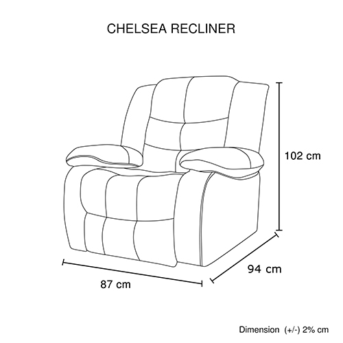 V43-REC-CHLS1RBL-144726-06 Chelsea 1R Seater Finest Leatherette Recliner Feature Console LED Light Ultra Cushioned - Image 7