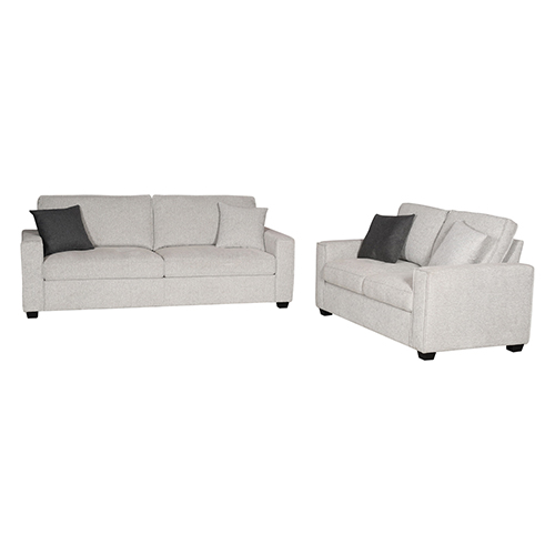 V43-SET-MLN-3S-2S-GR-191583-01 Milano 3-2 Seater Sofa Set Polyester Fabric Multilayer Two Pillows Attached Individual Pocket Spring - Image 2