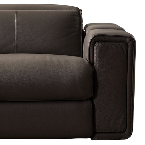 V43-SOF-ATLN-GR-05_5 Corner Sofa Square Wedge Finest Genuine Leather Grey Electric Recliner Storage Drawer with 2x Cup Holders Lounge Set for Living Room - Image 4