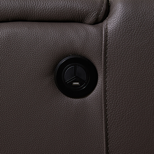 V43-SOF-ATLN-GR-11_5 Corner Sofa Square Wedge Finest Genuine Leather Grey Electric Recliner Storage Drawer with 2x Cup Holders Lounge Set for Living Room - Image 10