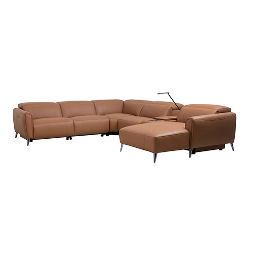 V43-SOF-LONDN-R-CS-191616-01 London 5 Seater Corner Sofa Chaise Genuine Leather Electric Recliner Power Slide Right Chaise - Image 2