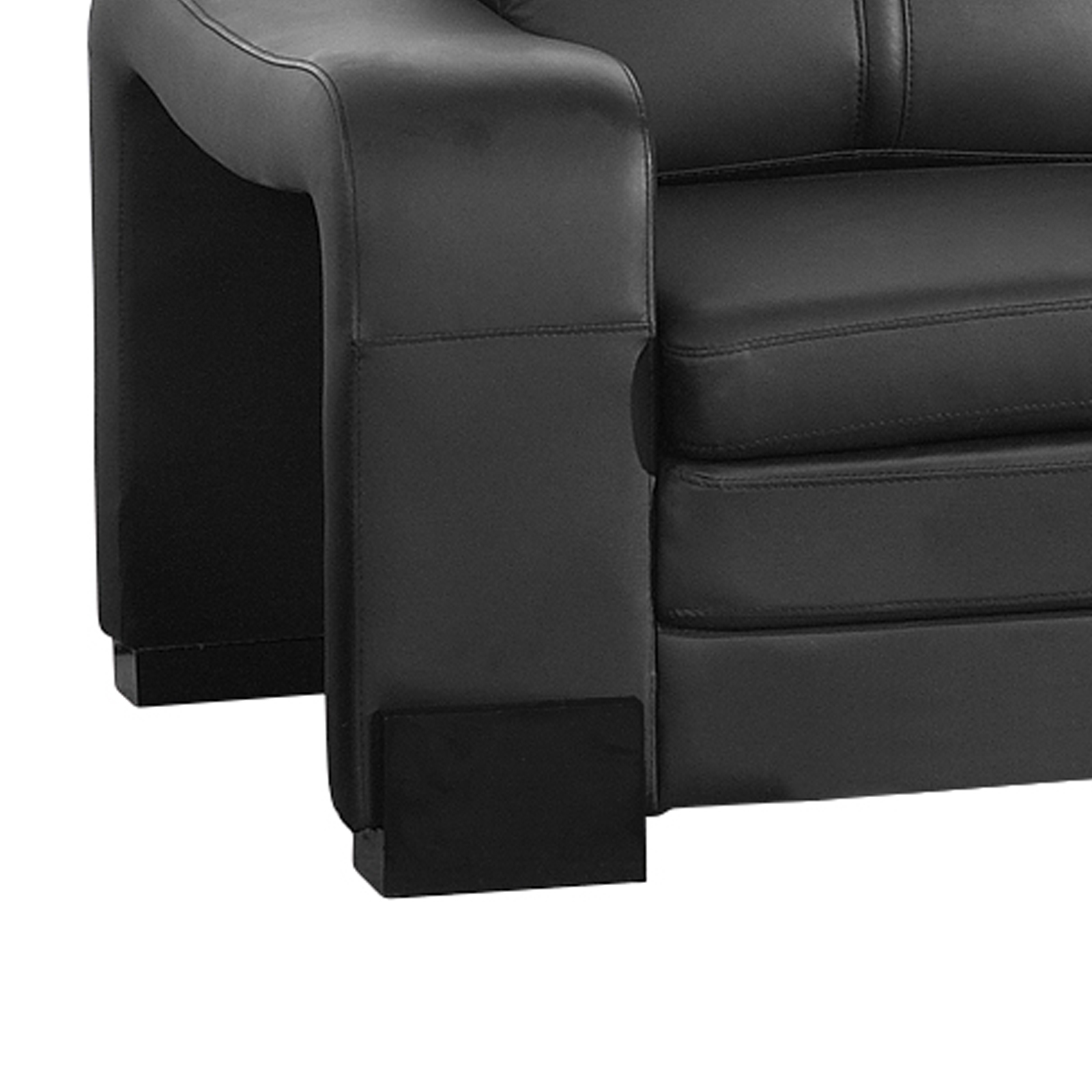 V43-SOF-MAJ-BL_07_1 Lounge Set Luxurious 6 Seater Faux Leather Corner Sofa Living Room Couch in Black with 2x Ottomans - Image 7