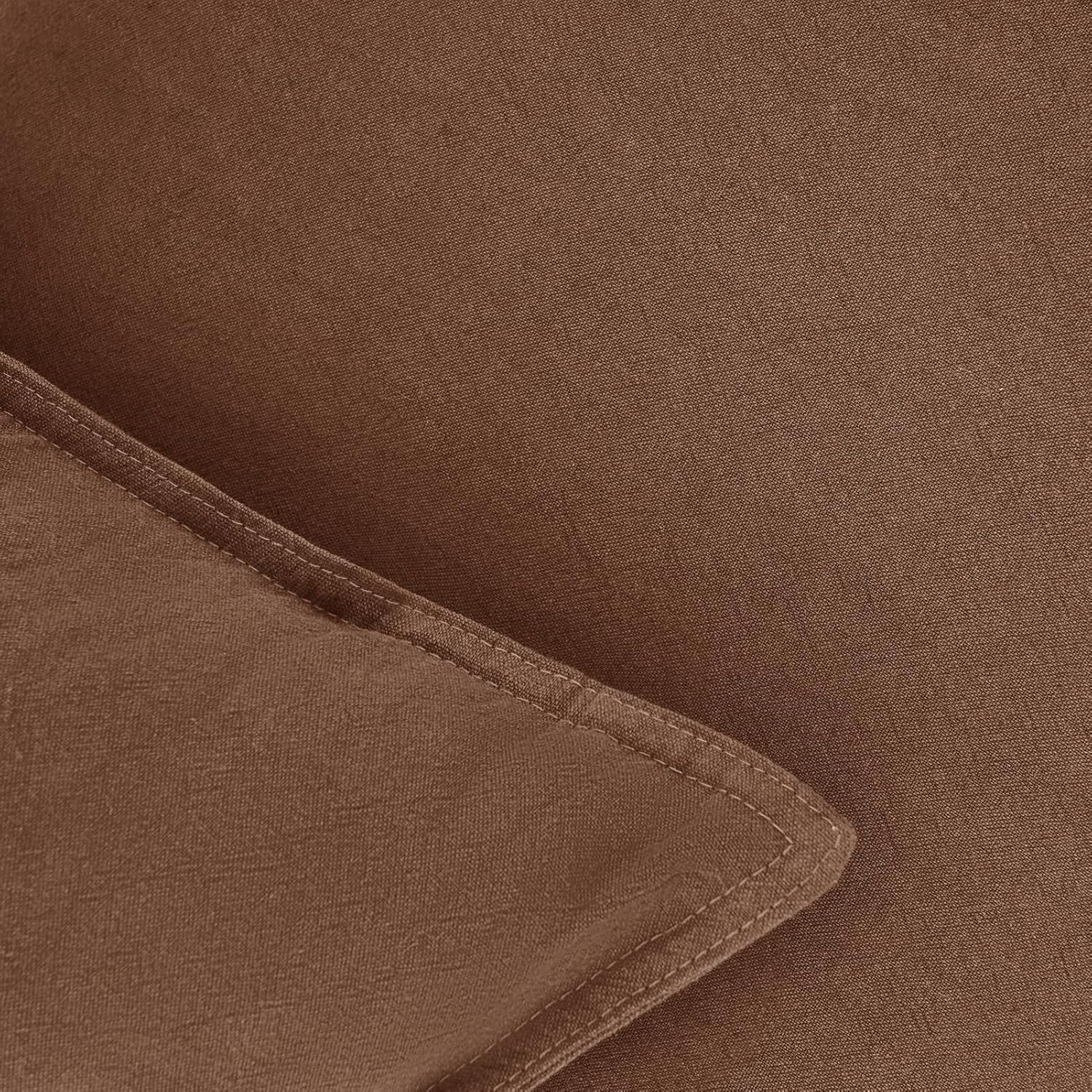 V439-LINENCOCOA2-45-202506190412-05 Linen Cushion Covers - 30% Linen 70% Cotton Blend, Soft & Breathable with Hidden Zipper Design - Cocoa Brown, 45cm x 45cm (Twin Pack) - Image 6