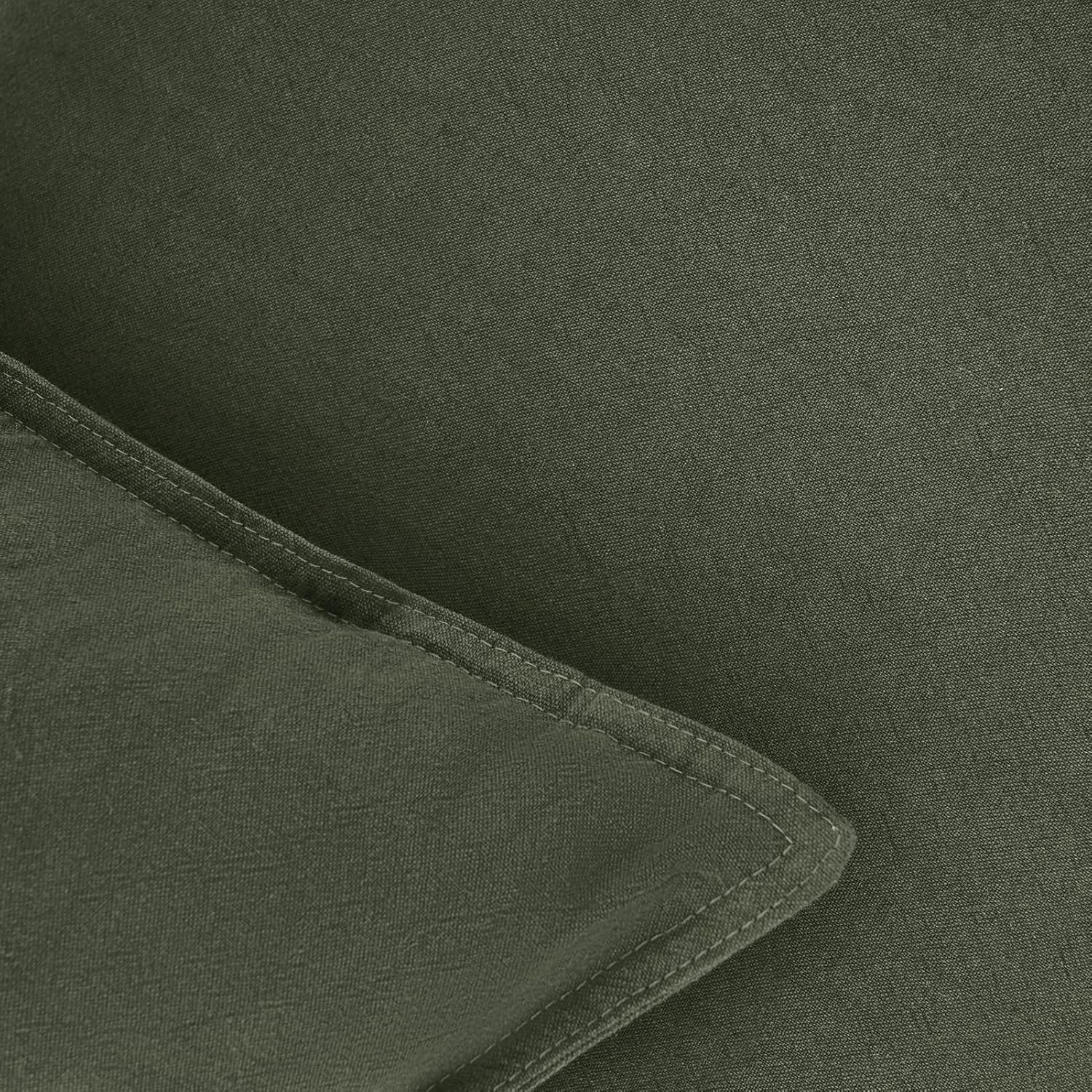 V439-LINENKHAKI2-30-202506190415-03 Linen Cushion Covers - 30% Linen 70% Cotton Blend, Soft & Breathable with Hidden Zipper Design - Khaki Green, 30cm x 50cm (Twin Pack) - Image 4