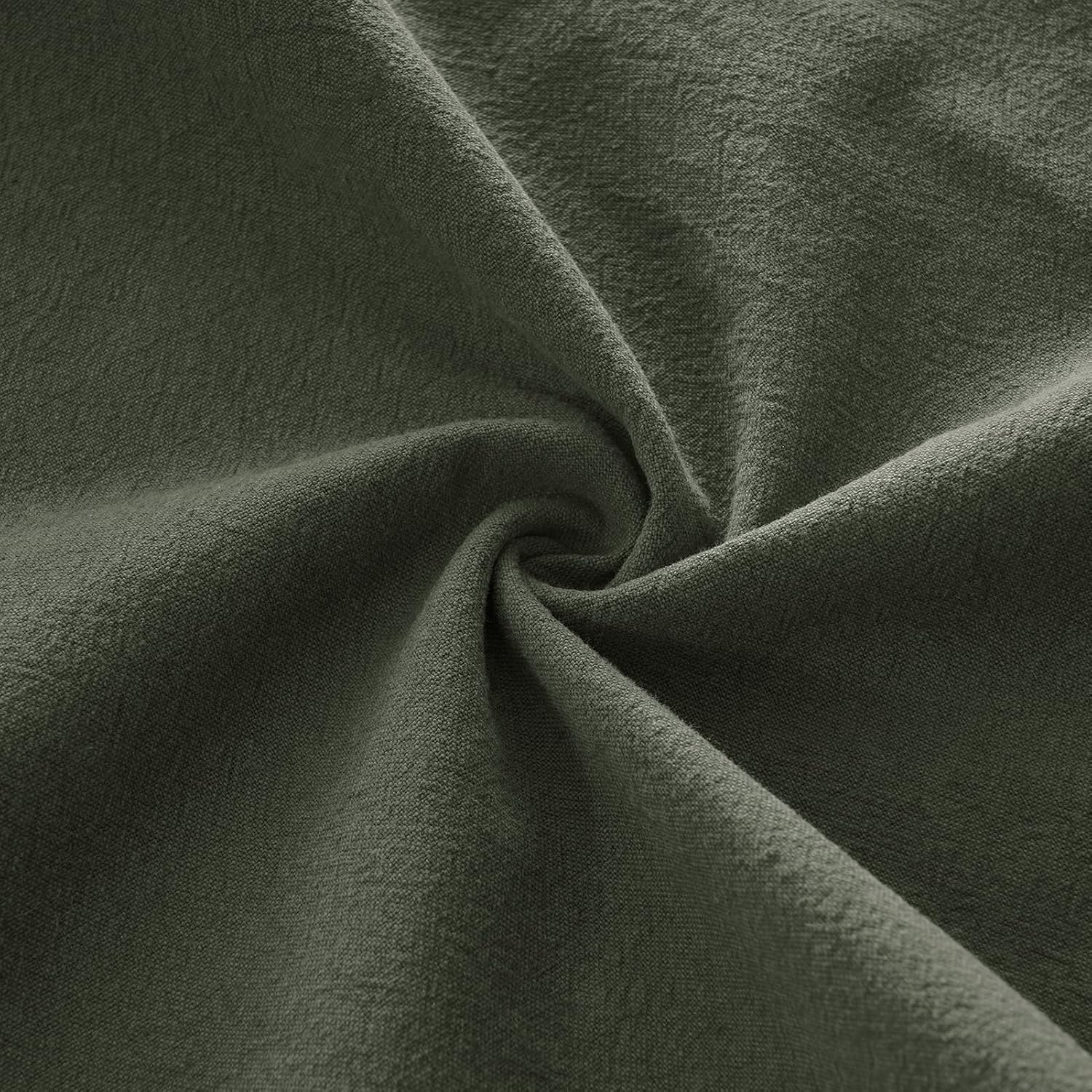 V439-LINENKHAKI2-30-202506190415-04 Linen Cushion Covers - 30% Linen 70% Cotton Blend, Soft & Breathable with Hidden Zipper Design - Khaki Green, 30cm x 50cm (Twin Pack) - Image 5