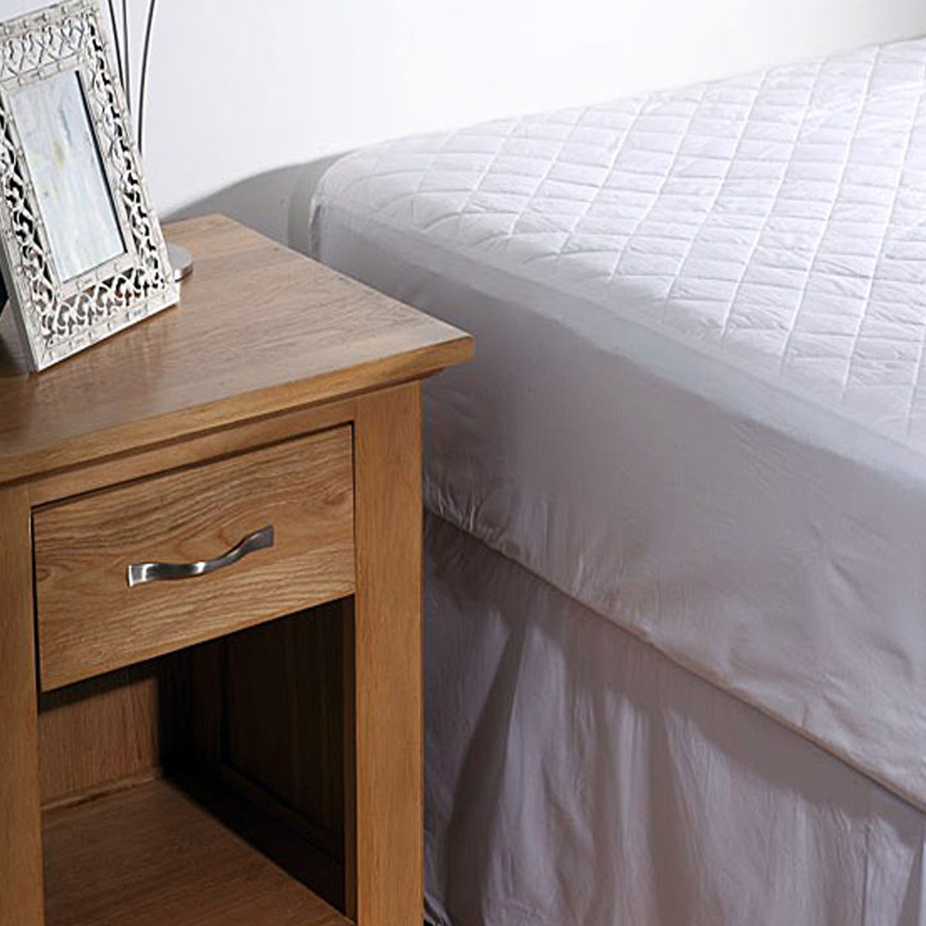 V442-ATX-MATTRESSP-35CMCOTTON-WHITE-KS-202503241701-00 Georges Fine Linens 100% COTTON Quilted Mattress Protector 35cm Wall KING SINGLE - Image 1