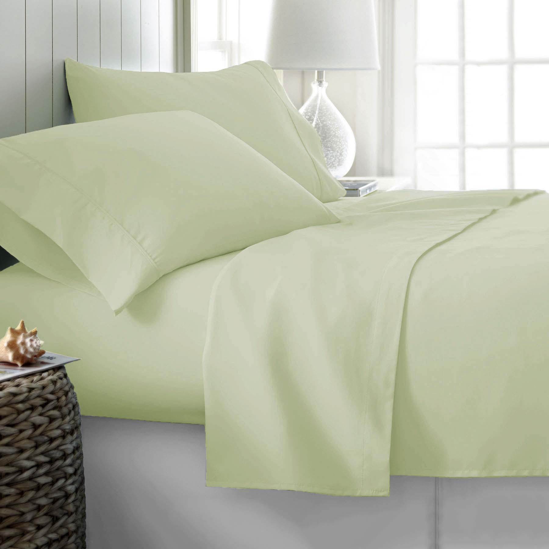 V442-ATX-SHEETS-400TCCOTTON-IVORY-QS-79501-00 400TC Cotton Sateen Sheet Set Queen - Ivory (with a Hint of Green) - Image 1