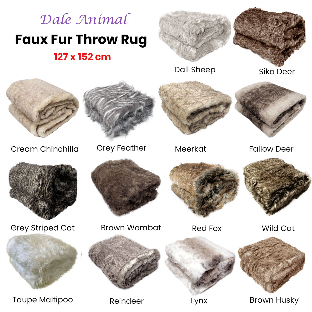 V442-ATX-THROW-23DALEWOMBAT-BROWN-RE-202503121040-01 Dale Animal Faux Fur Throw Rug 127 x 152 cm Brown Wombat - Image 2