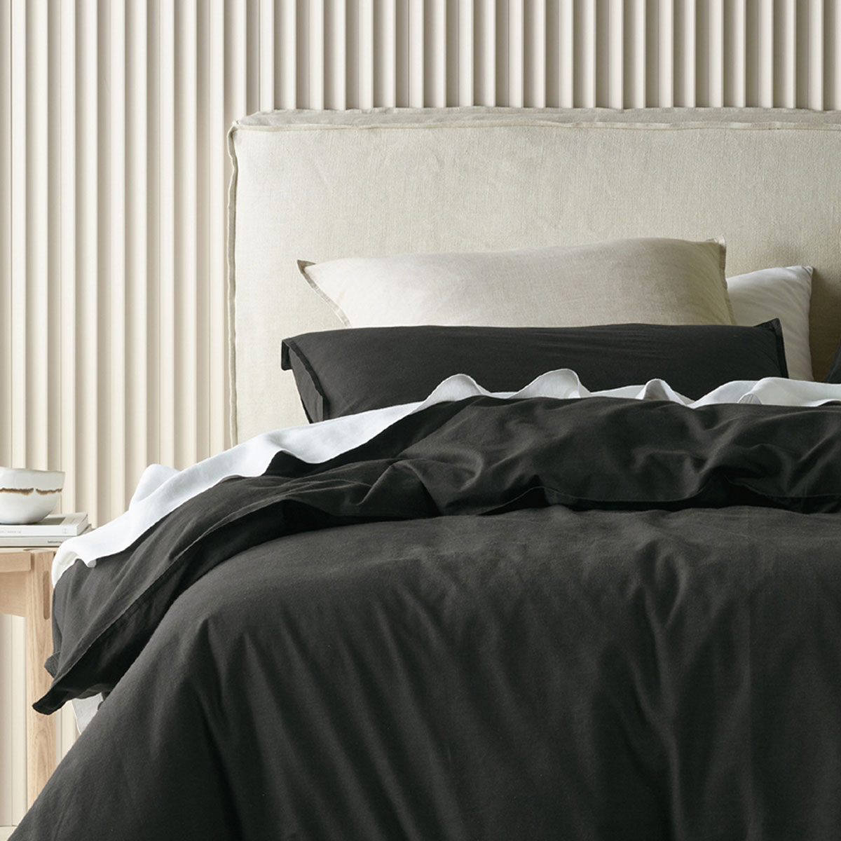 V442-BCA-QUILTCS-ACACIA-CHARCOAL-KI-202680-02 Bianca Acacia Charcoal Vintage Washed Cotton Quilt Cover Set King - Image 3