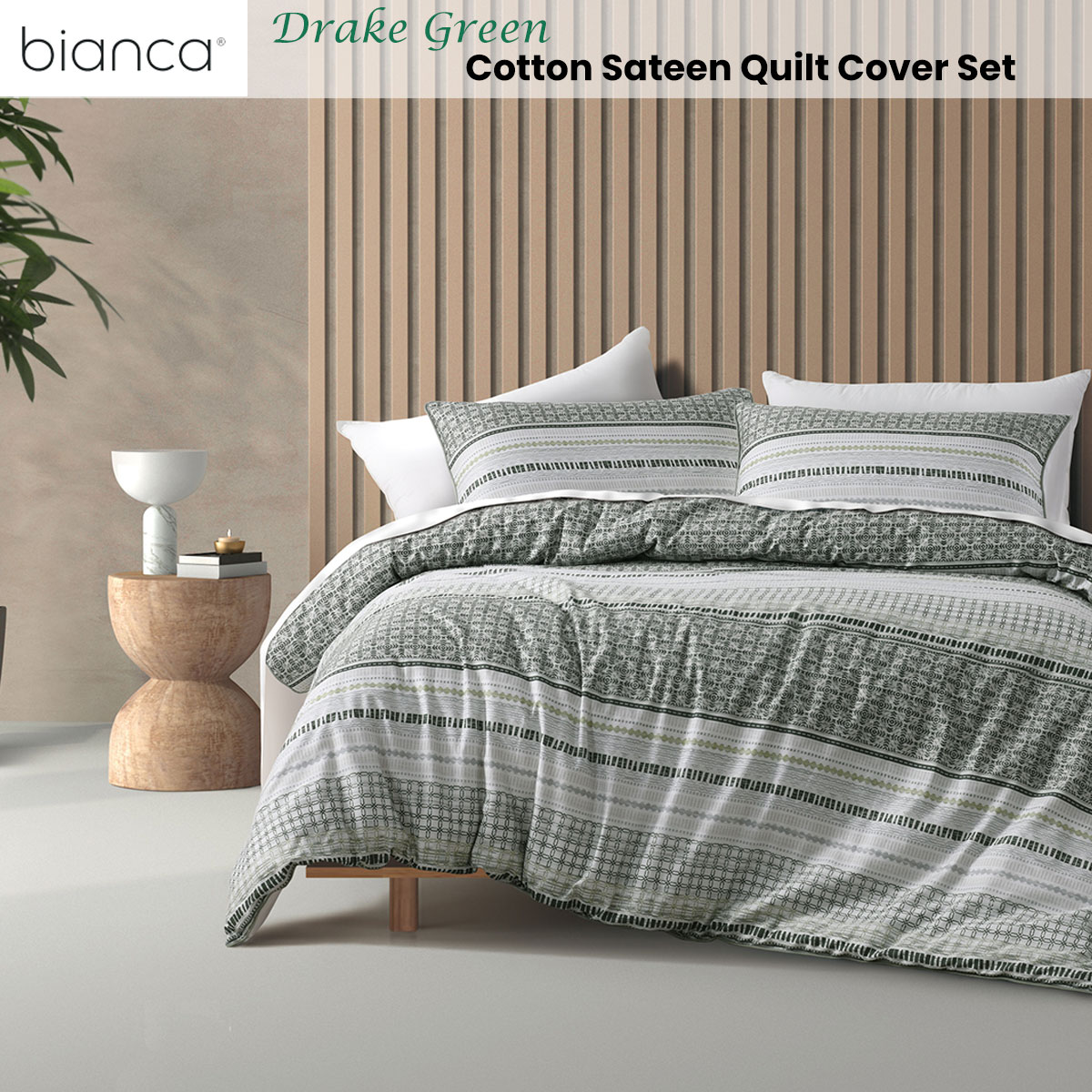V442-BCA-QUILTCS-DRAKE-GREEN-KI-202502260945-01 Bianca Drake Green Cotton Sateen Quilt Cover Set King - Image 2
