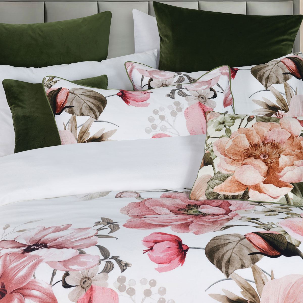 V442-BCA-QUILTCS-ELIANA-WHITE-QS-213145-02 Bianca Eliana White Floral Printed Cotton Sateen Quilt Cover Set Queen - Image 3