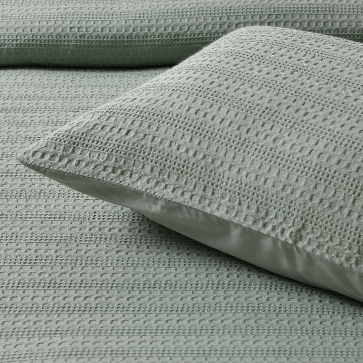 V442-BCA-QUILTCS-KAHLANI-SAGE-DS-202505231015-03 Bianca Kahlani Sage Waffle Quilt Cover Set Double - Image 4