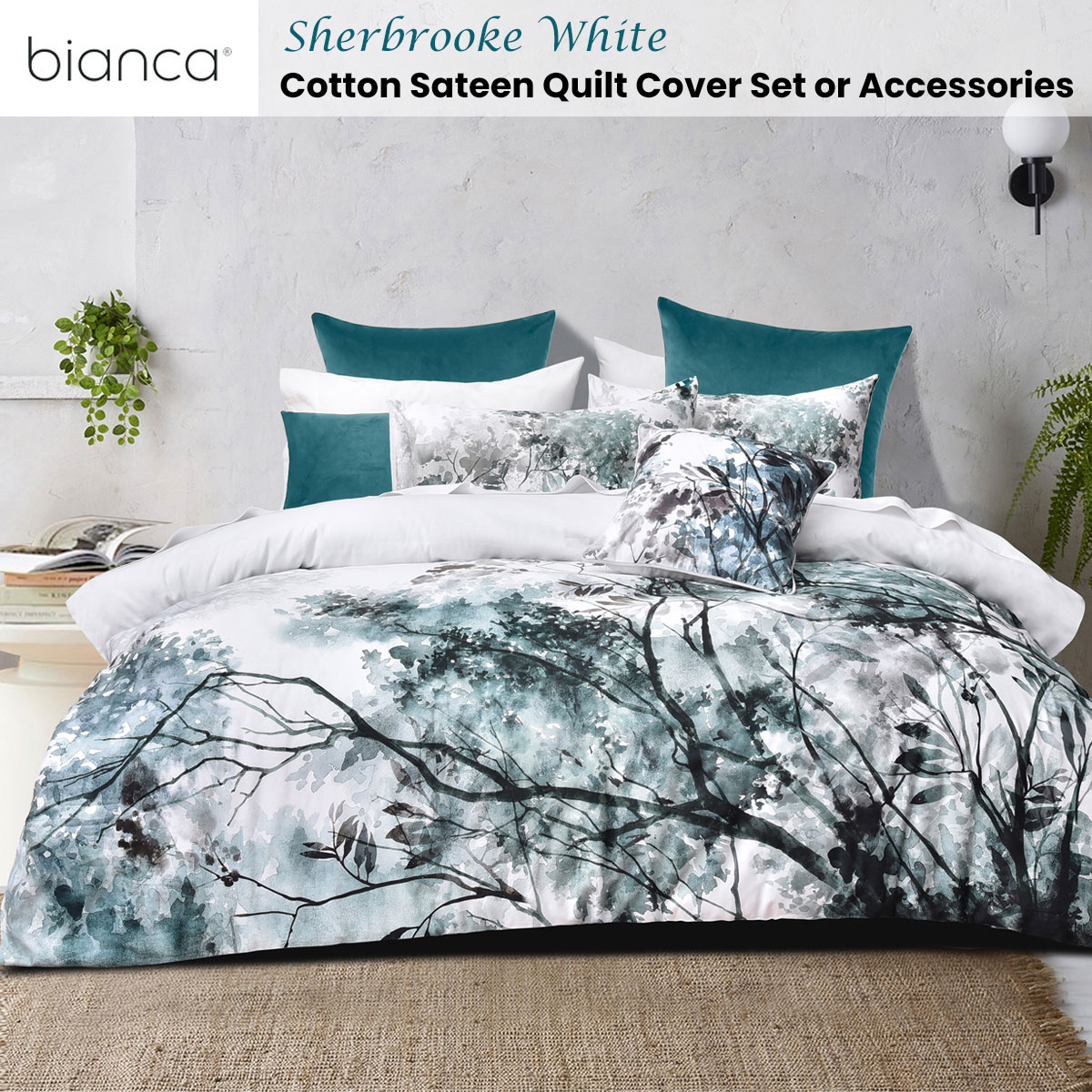 V442-BCA-QUILTCS-SHERBROOKE-WHITE-QS-206218-01 Bianca Sherbrooke White Cotton Sateen Quilt Cover Set Queen - Image 2