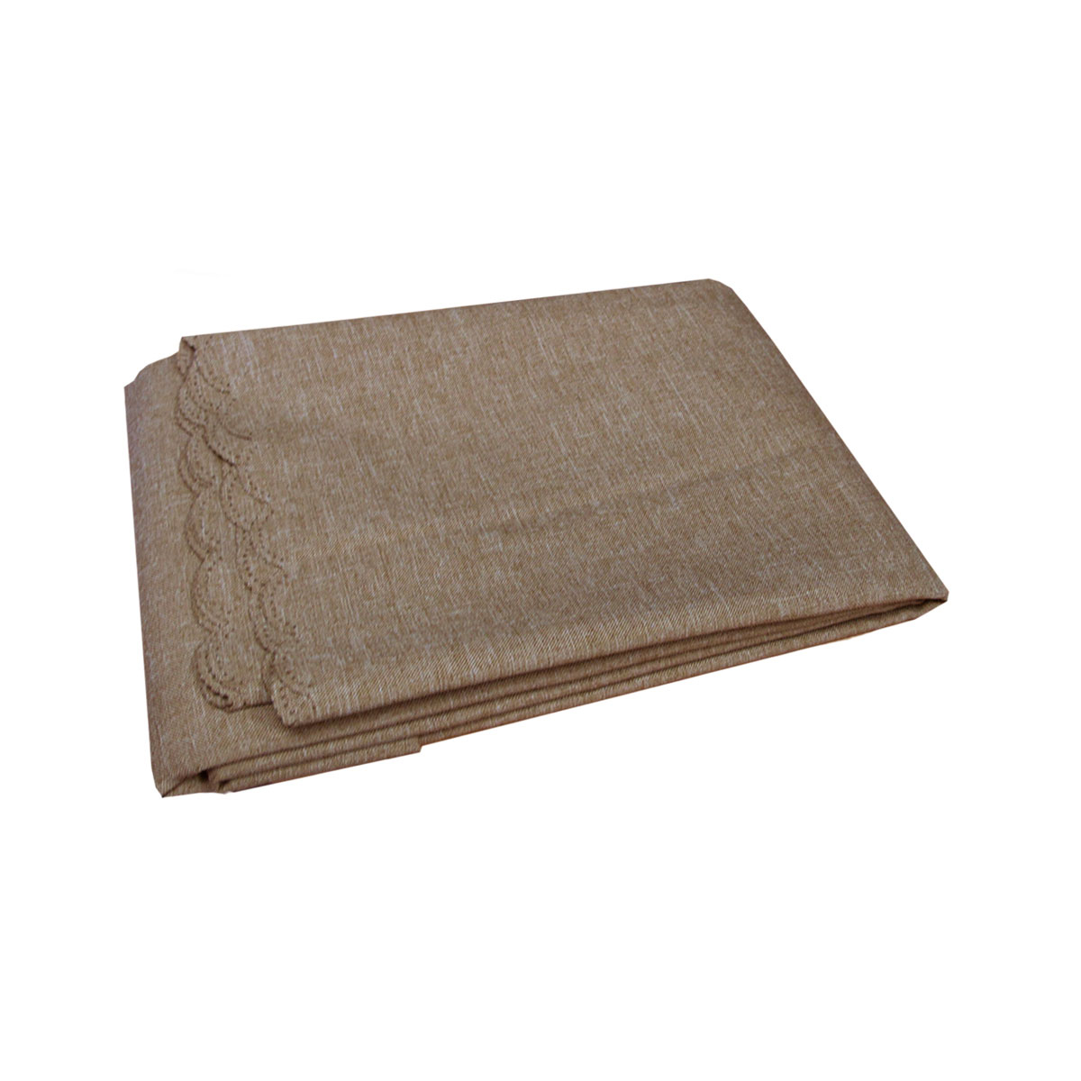 V442-GNA-TABLEC-WAYLON180-BROWN-RE-144609-00 Waylon Damask Permanent Press Polyester Tablecloth 135 x 180cm Brown - Image 1