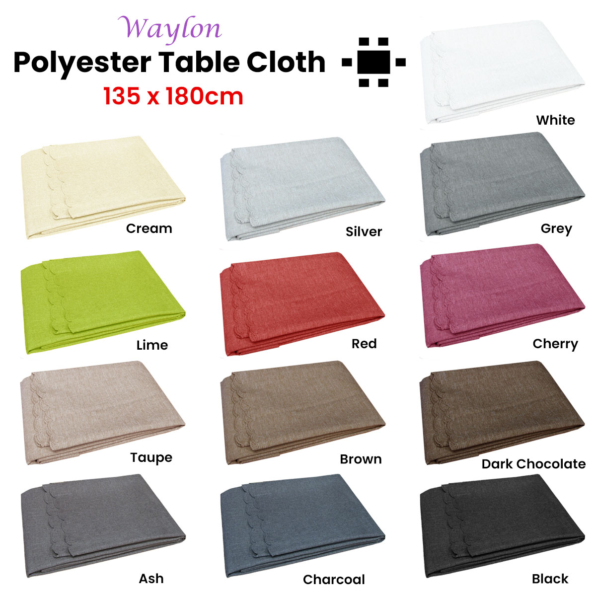 V442-GNA-TABLEC-WAYLON180-DARKCHOCO-RE-144611-01 Waylon Damask Permanent Press Polyester Tablecloth 135 x 180cm Dark Chocolate - Image 2