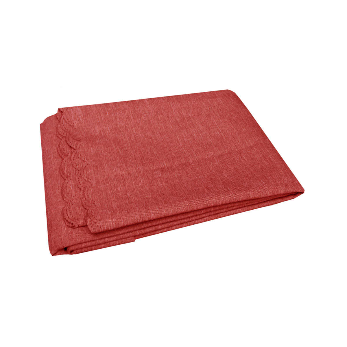 V442-GNA-TABLEC-WAYLON180-RED-RE-144612-00 Waylon Damask Permanent Press Polyester Tablecloth 135 x 180cm Red - Image 1