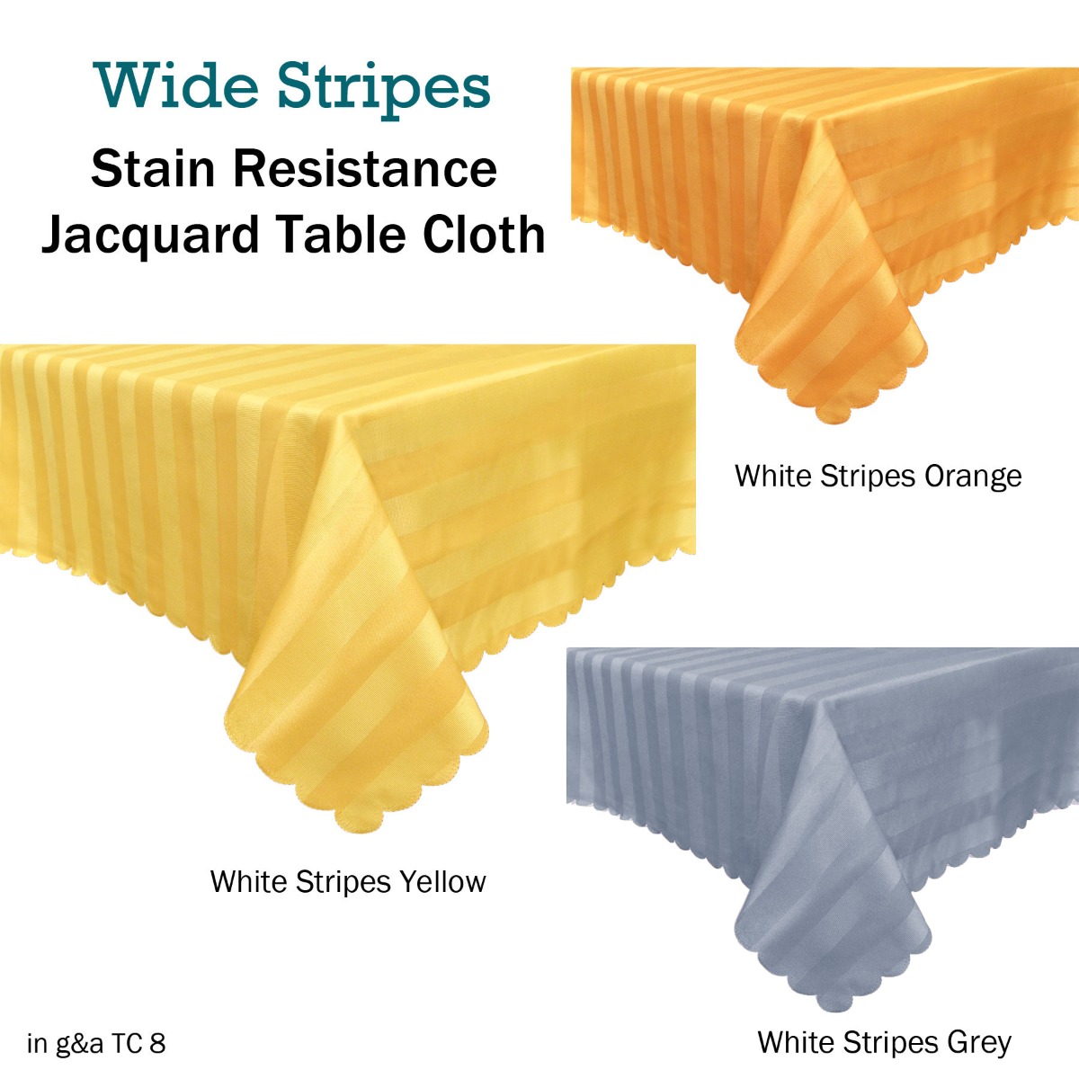 V442-GNA-TABLEC-WIDESTRIPES180CM-YELLOW-RE-141633-01 Jacquard Table Cloth Wide Stripes Yellow 135 x 180 cm - Image 2