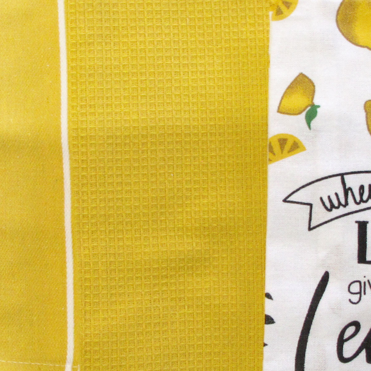 V442-GNA-TEAT-LEMONSSETOF3-YELLOW-RE-210957-02 Home Oasis Set of 3 Printed Cotton Rich Tea Towels 50 x 70 cm Lemons Yellow - Image 3