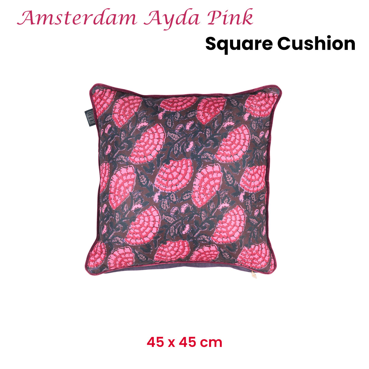 V442-HIN-CUSHION-AMSTERDAMAYDA-PINK-SQ-202505231005-01 KAAT Amsterdam Ayda Pink Floral Square Filled Cushion 45cm x 45cm - Image 2