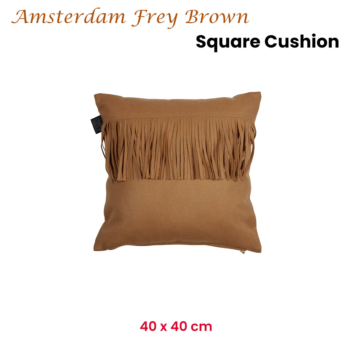 V442-HIN-CUSHION-AMSTERDAMFREY-BROWN-SQ-202505231010-01 KAAT Amsterdam Frey Brown Square Filled Cushion 40cm x 40cm - Image 2
